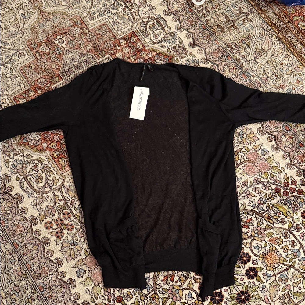Black theory cardigan with detailing xs